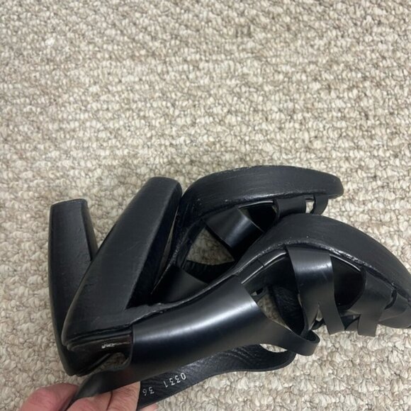 Rocco P. Women's Black Strappy Slip On Slingback Open Toe Heels Size 36 - Picture 12 of 12